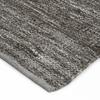 Living Room Rug In Taupe Grey Braided Leather 60x120