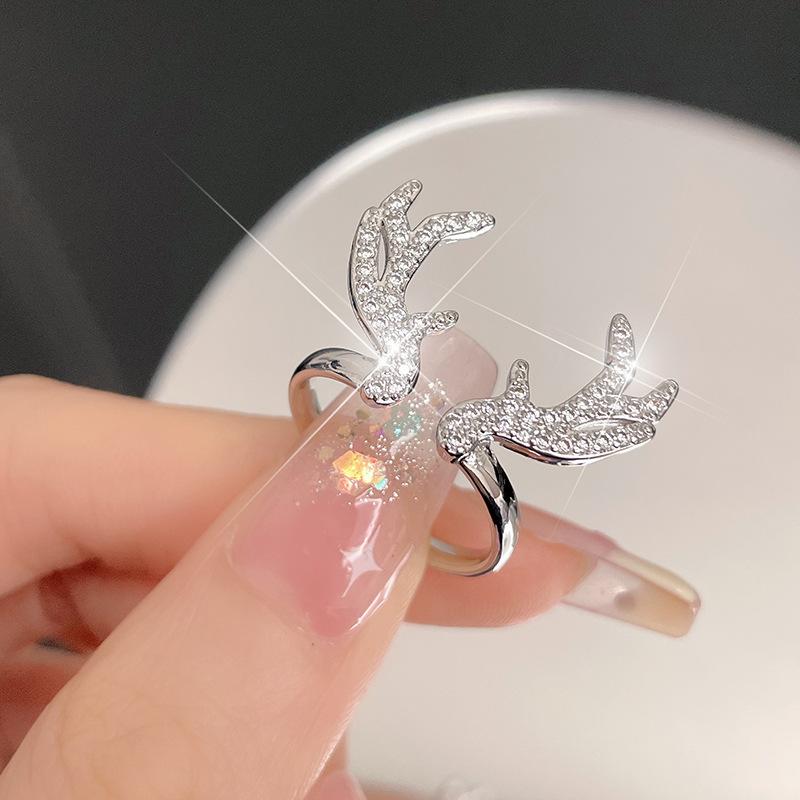 High-End Luxury Super Fairy Zircon Butterfly Open Index Finger Ring Tide Cold Wind Ring Woman
