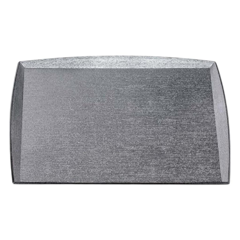 Square Wood Grain Tray Silver with 33cm shaku Lacquerware Made in Japan J-kitchens High-Rimmed (Tray) Pear-Ground Texture, Black, Non-Slip, (1 6-7-3