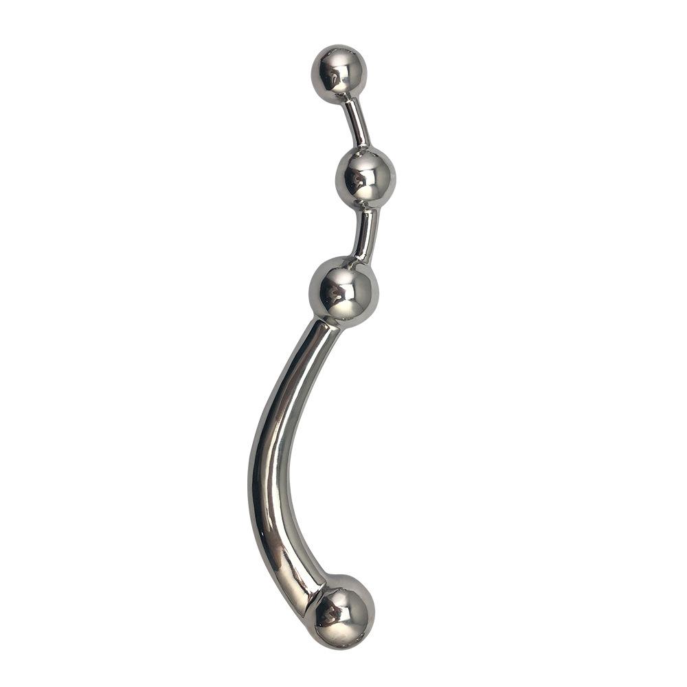 Stainless Steel Prostate Bead Massager Masturbation Stick Back Court Bolt Butt Plug Adult Sex Product