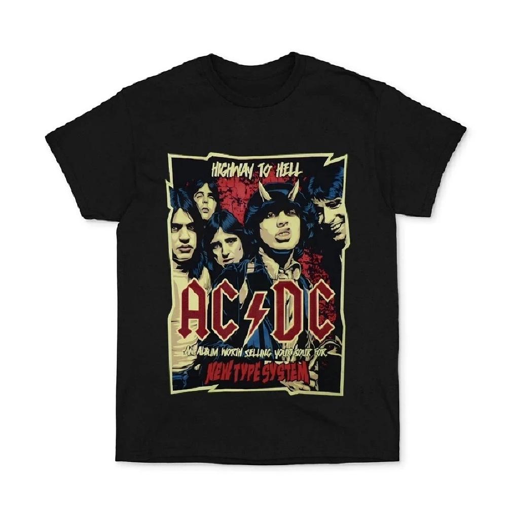 

ACDC Band T Shirt Men Women HipHop Rapper Tee Fashion Short Sleeve Tshirt Summer Oversized Streetwear T-shirt XXXXXL чорний