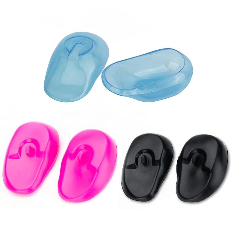 2pcs Silicone Ear Cover Hair Coloring Dyeing Ear Protector Waterproof Shower Ear Shield Earmuffs Caps Salon Styling Accessories