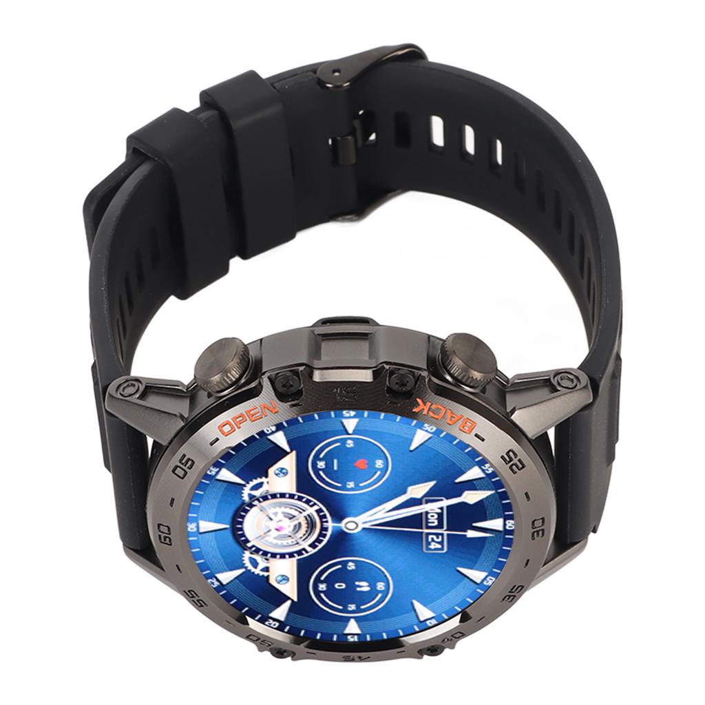 Black Outdoor Smartwatch with Speaker Waterproof Dustproof LCD Bluetooth Intelligent Watch 360x360