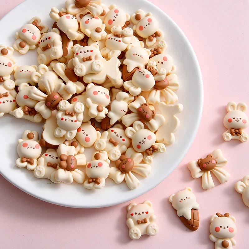Milk Coffee Bunny Bear Resin Accessories Phone Cases Cream Glue DIY Jewelry Materials Refrigerator Stickers Pendants