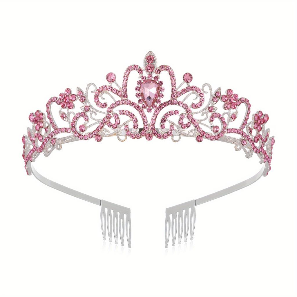 Crystal Crown Tiara With Comb Rhinestone Prom Diadem Headband For Women Bridal Wedding Hair Accessories Jewelry Tiara And Crowns