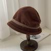 Autumn and winter new retro versatile face small pile hat thickened corduroy warm bucket hat bag head hat tide