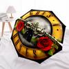 1PC Guns N Roses Automatic Open/Close Umbrella, 8-Rib Sturdy Frame, Lightweight Portable Umbrella, Commute, Business - Ideal Gift for Friend, Vibrant
