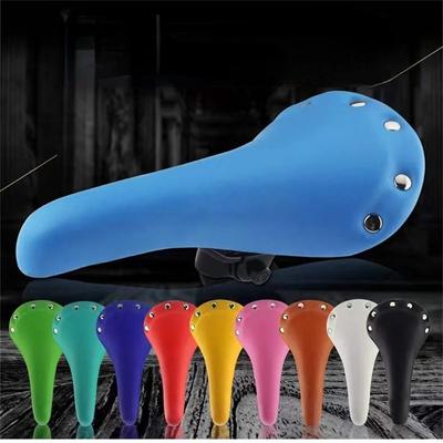 Parts MTB Bike PU Leather Single Speed Cycling Saddle Fixed Gear Saddle Bike Seat Cushion Bicycle Riding Saddle Rivet Saddle