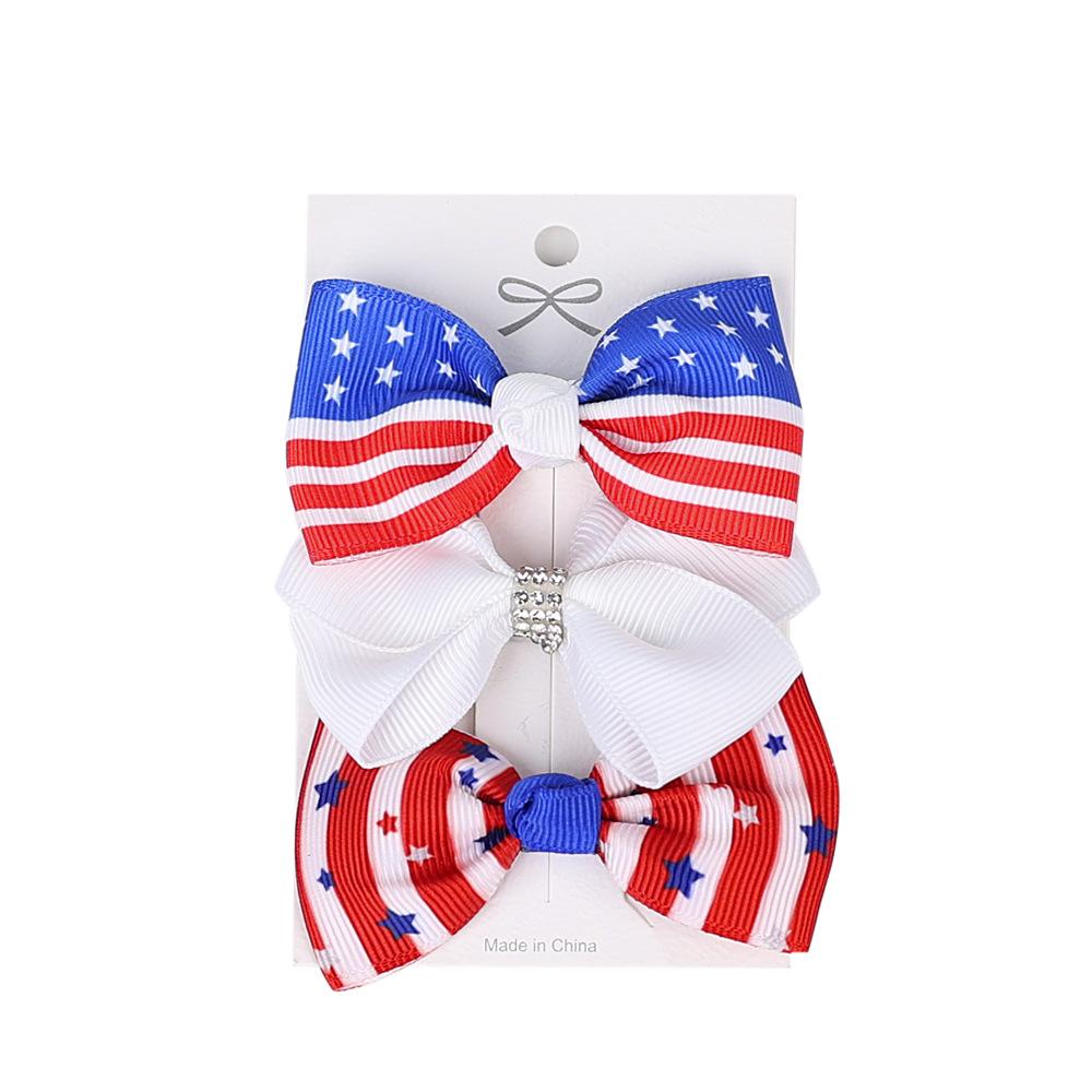 

Новинки 3 штуки Детские заколки для волос с резьбой ко Дню Независимости Соединенных Штатов Аксессуары для волос для детей