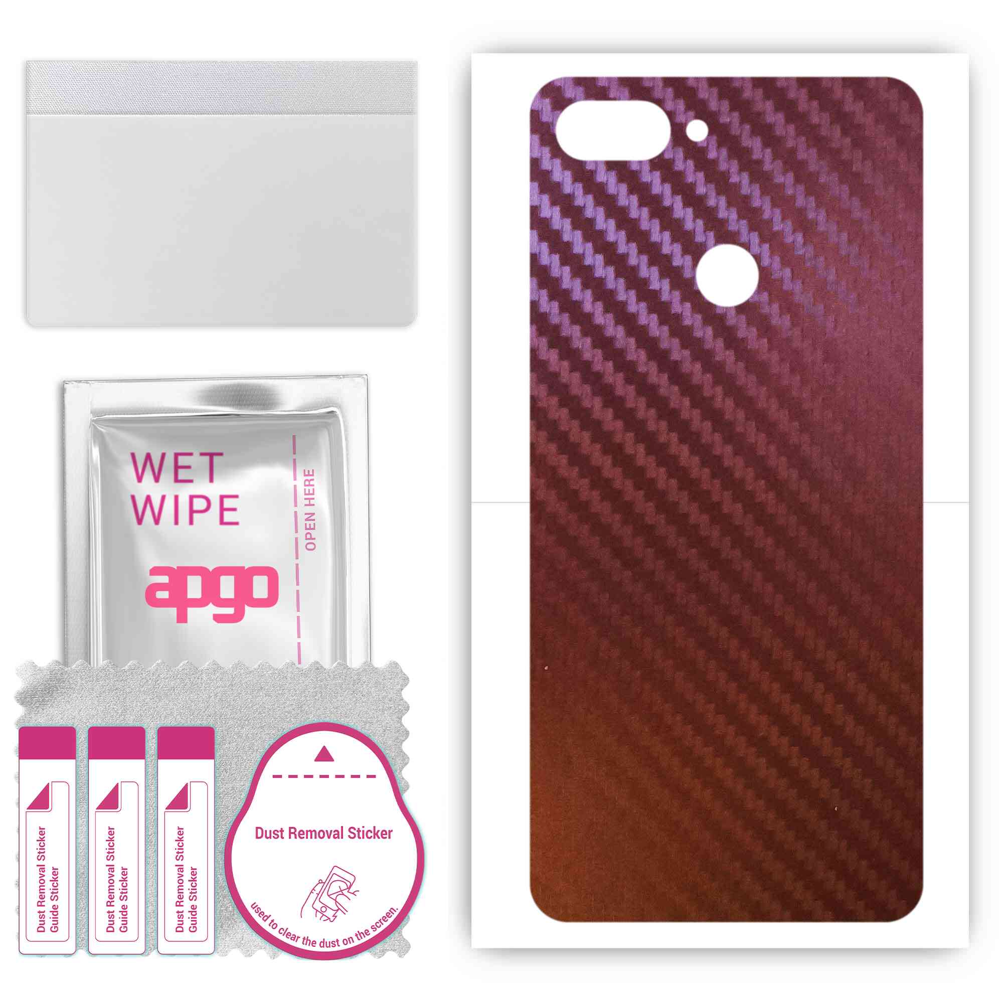 

apgo skin sticker film foil vinyl for the BACK compatible with Asus Zenfone Max Plus (M1) ZB570TL, scratch-resistant, easy to install - Carbon Chamele