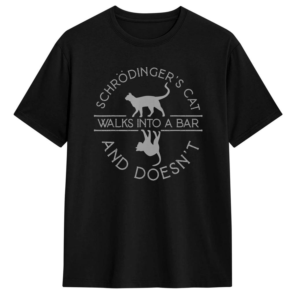 Schrodinger Cat Escape Plan Quantum Mechanics Physics T Shirt Summer Streetwear Tshirts 100 Cotton Trending Tee Shirt