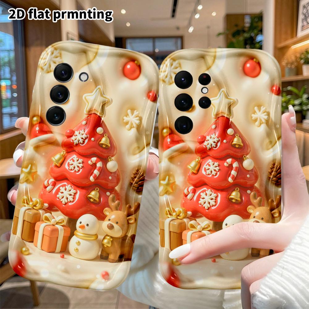 Phone Case: 2D flat, suitable for Samsung Galaxy A34 A35 M05 M06 S20 S22 S21 FE Plus 5G protective cases, Christmas mini scenes, a perfect holiday gif