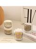 Transparent Cotton Swab Storage Box Rotating With Lid Dustproof Desktop Plastic Toothpick Organizer Jar