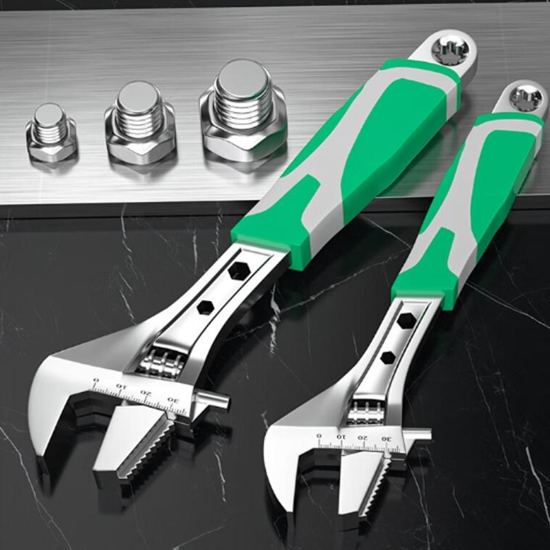 Adjustable Wrench Multifunctional Double Purpose Adjustable Wrench 8/10/12Inch Household Open Bathroom Pipe Adjustable