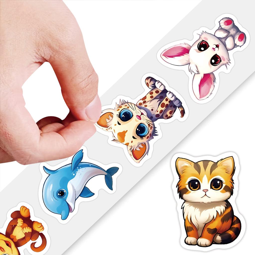 100-500pcs Cartoon Animals Stickers Scrapbook Birthday Wedding Party Gift Wrapping Label Stationery Stickers