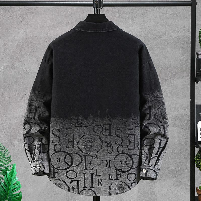 Chaqueta de Mezclilla Gruesa de Moda de Primavera para Hombre Suelta Marca Trendy Ropa Versátil Talla Grande Plus Size Chaqueta de Trabajo para Hombre