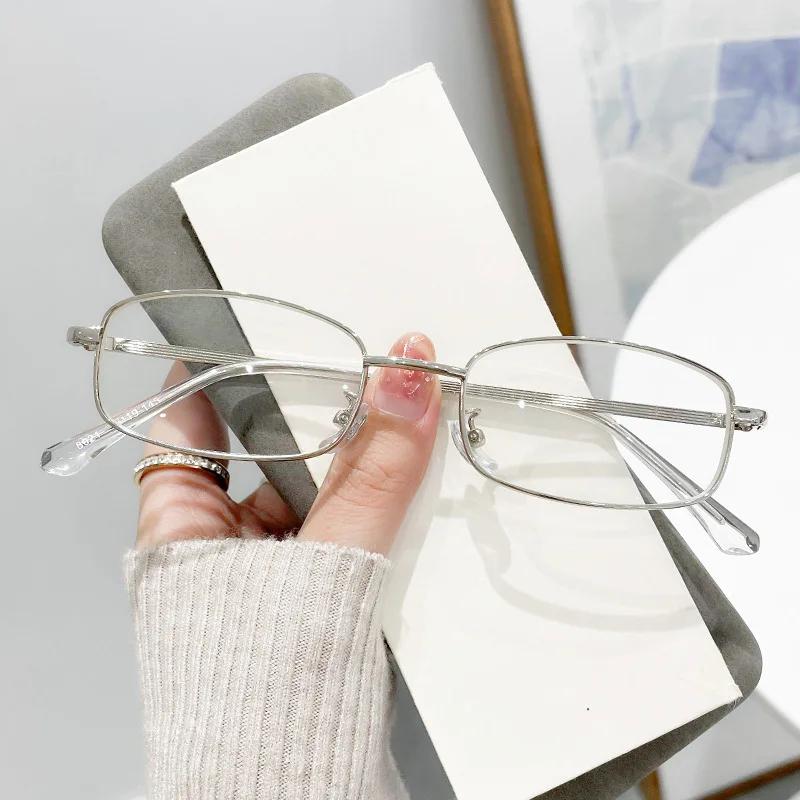 Vintage Metal Square Frame Myopia Glasses for Women Men Unisex Blue Light Blocking Computer Glasses Fashion Eyewear -1.0 To -4.0