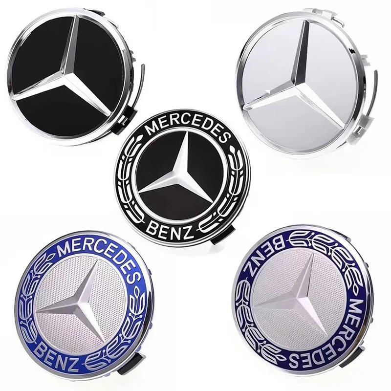 Autosticker 4 STUKS 75mm Metalen Embleem Auto Wiel Naafkap Cover Badge Voor Mercedes Benz AMG GLK GLE GLC W203 W206 W220 W205 W2