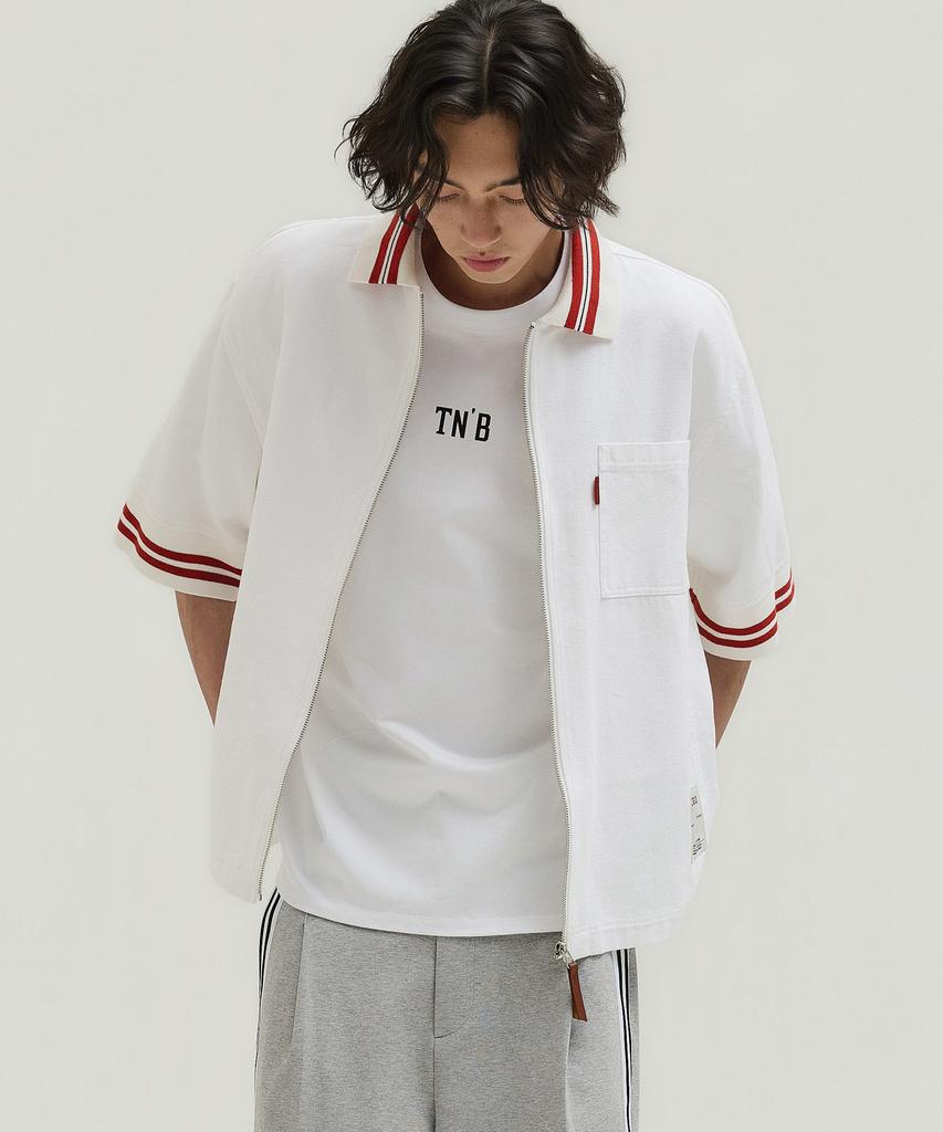 Tullunjeubeulig Tb-No.2 Collared Zip-Up Short Sleeve Shirt (E5910G2301)