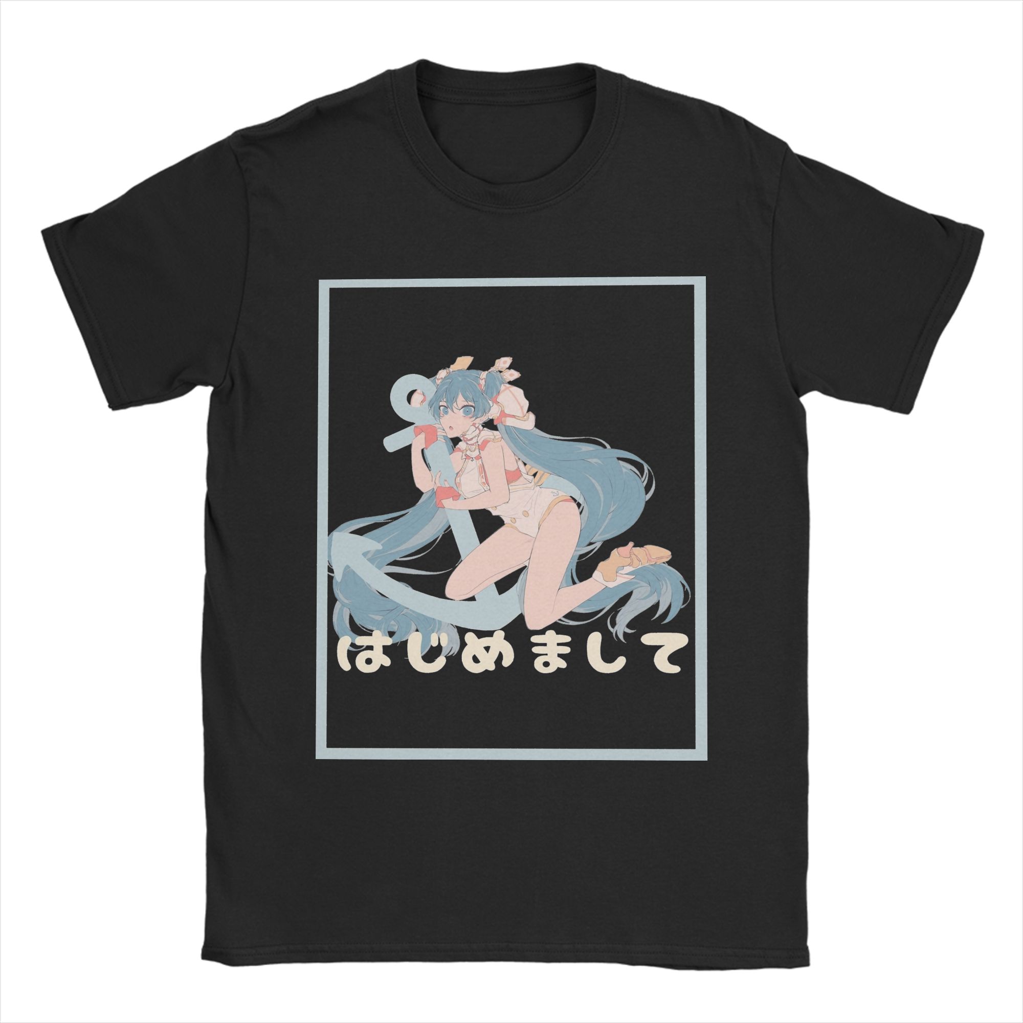 

Vocaloid Hatsunes Mikus kawaii T Shirt Men Cotton Tops Shirts Funny O-neck Short Sleeve 4XL