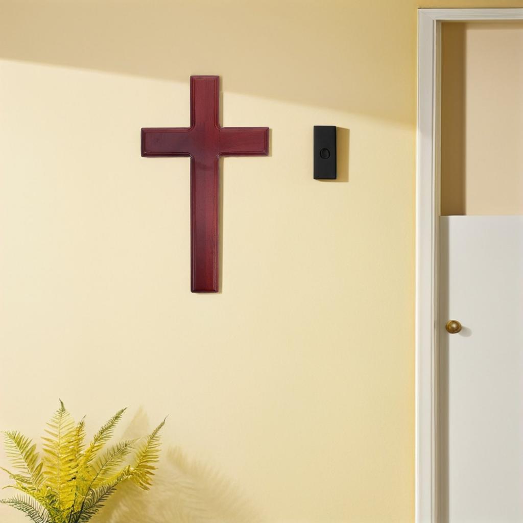 Wooden Wall Cross Decor Christian Hanging Cross 25cmx14.5cm Religious Crucifix for Home Church Wall Decoration