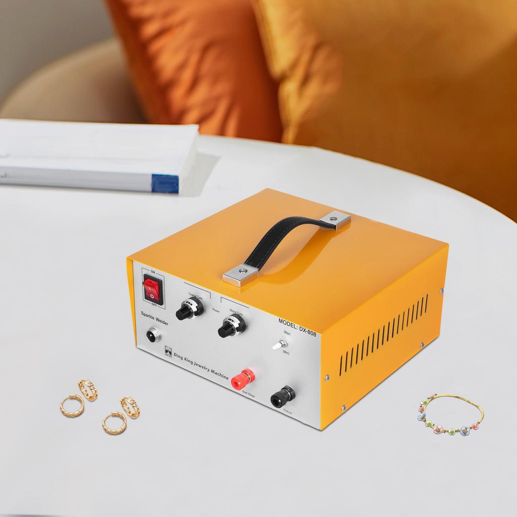 Adjustable Current Jewelry Spot Welder Machine W/ Handheld Welding Gun - 600W 110V Electric Welding Kit for DIY Jewelry Making