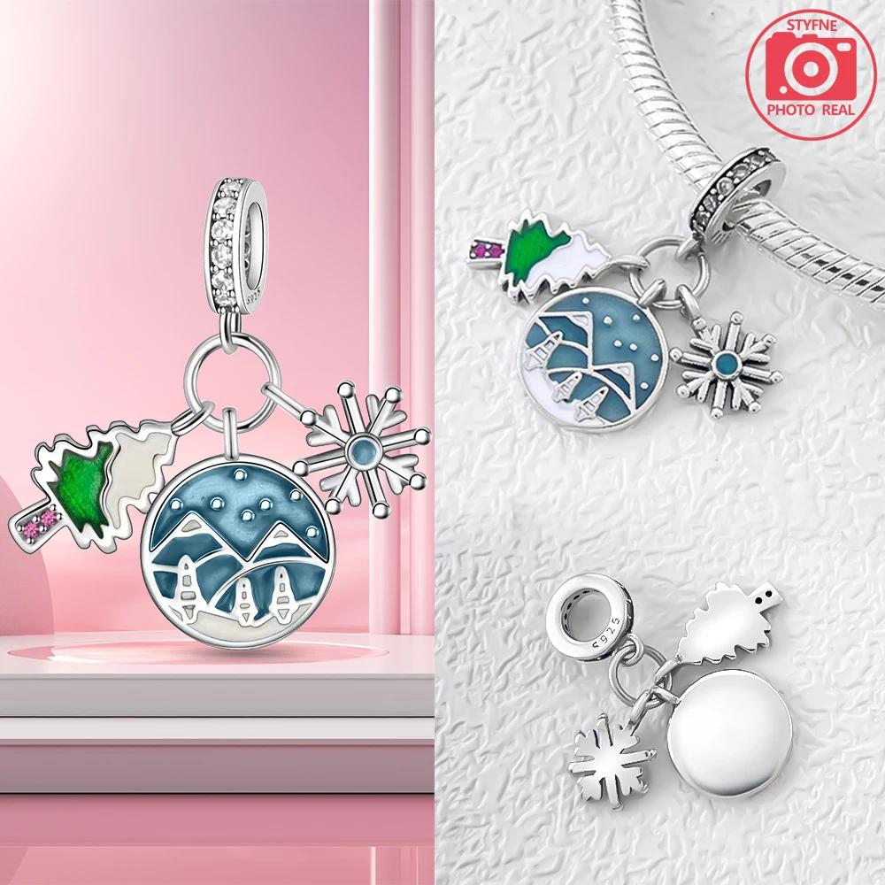 Christmas Snowman Pendant Copper Plated For Charms Copper Plated Original Bracelet For Jewelry Making