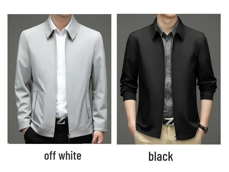 Men's Counter 2025 Spring/Autumn Business Casual Jacket - Middle-aged Executive Turn-down Collar Outerwear