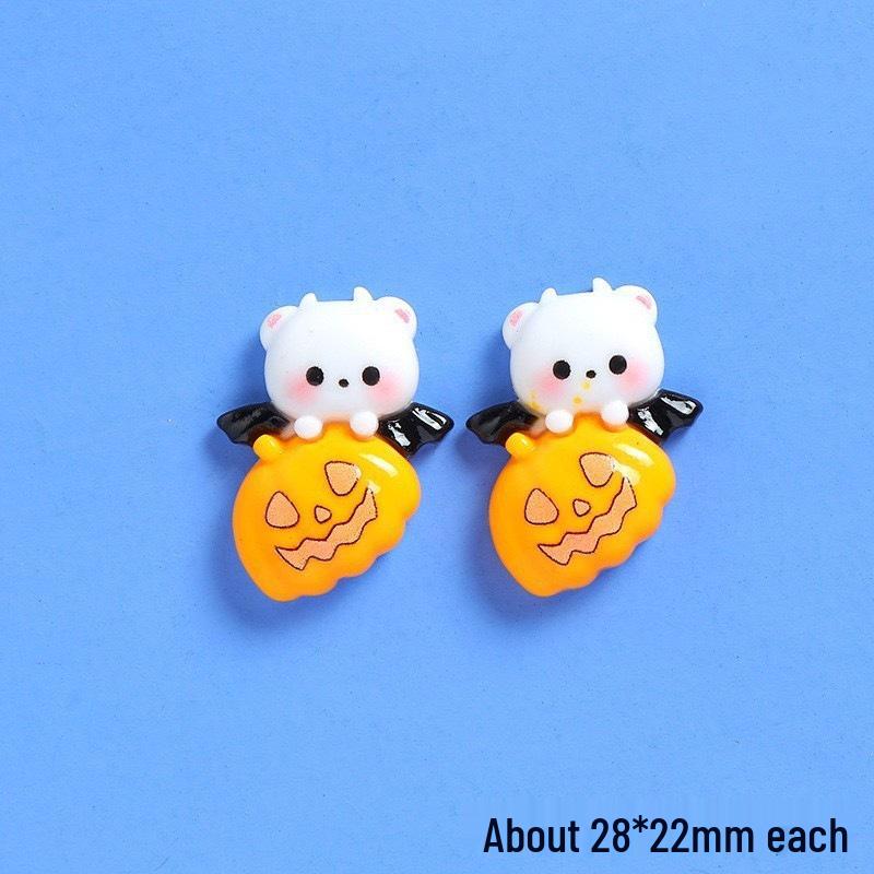 Halloween Resin Ghost & Pumpkin DIY Ornaments: Black Cat, Stickers, Hair & Phone Accessories