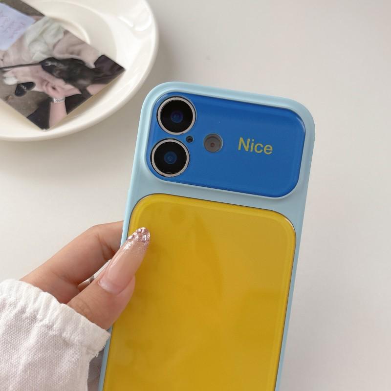 Color Block Phone Case for iPhone 14/15/16/17 Pro Max - Stylish and Protective Cover