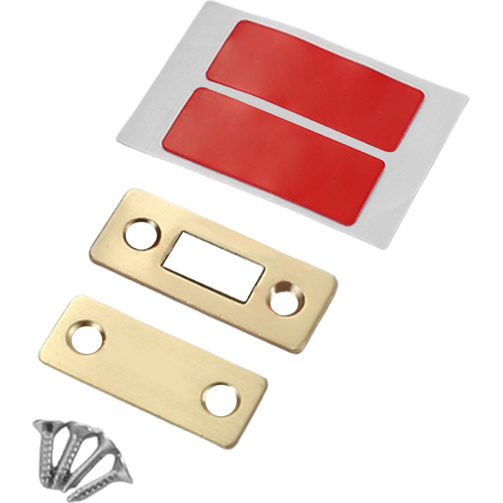 4 Set Thin Magnetic Door Catch Latch with Screws & Stickers Strong Magnet Door Closer Set for Furniture Cabinet Cupboard