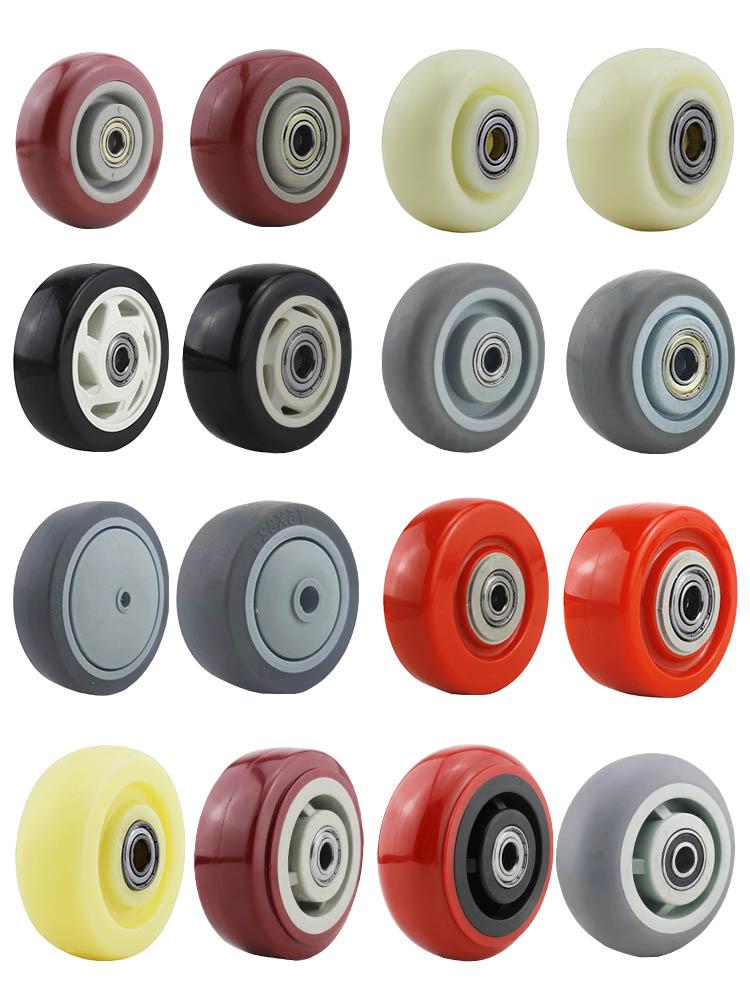 Nylon Swivel Caster Wheels: 2-6 inch Heavy-Duty Rubber & Flat Plate Options