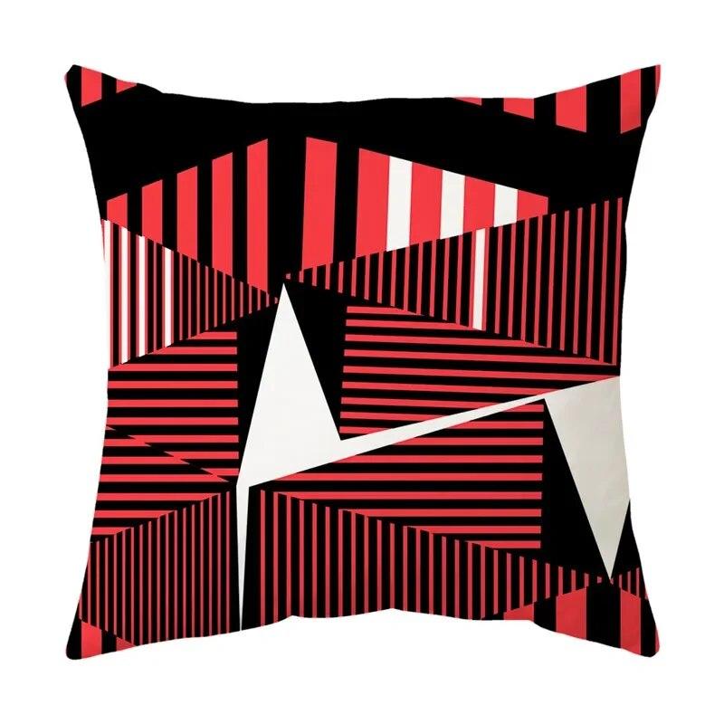 Modern Living Room Sofa Pillowcase Office Car  Colorful Geometric Line Mosaic Pattern Cushion Cover