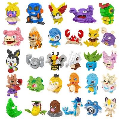 Pokemon Stavebnice Malý Kreslený Mini Blok Pikachu Charizard Eevee Mewtwo Anime Sestavit Akční Model Panenky Hračky pro Kluky