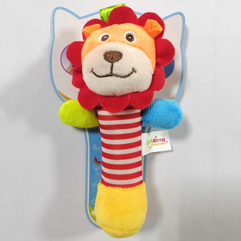 Baby Hand Rattle with Cartoon Animal Grip