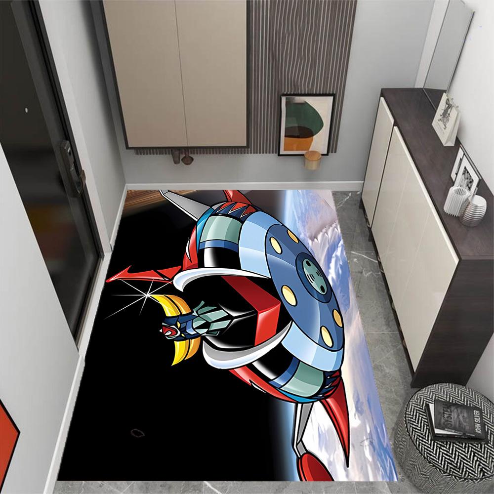 Goldorak robot Themed Anti-Slip Rugs - Polyester Home Decor, Suitable for Bedrooms, Living Rooms, Doorways, Studios, and Decorations
