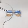 2025 Travel Sun Protection New Children's Personality Trendy Rainbow Cute Baby Sunglasses Retro Double Bridge Glasses