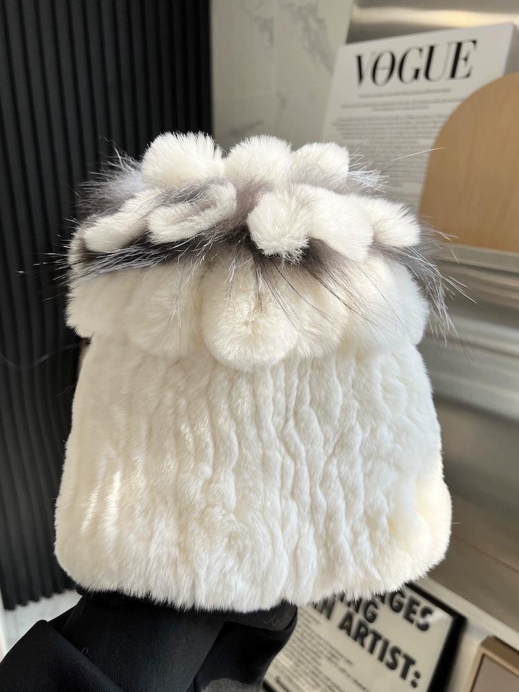 Hat Winter Women's Winter Fashion Rabbit Hair Baotou Hat Women's Youth Wool Thickened Warm Ear Protection Fur Ladies