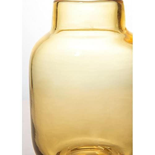 FOYER Glass Amber Flower Vase, 16cm H X 10.5cm W, 2c00001AM F