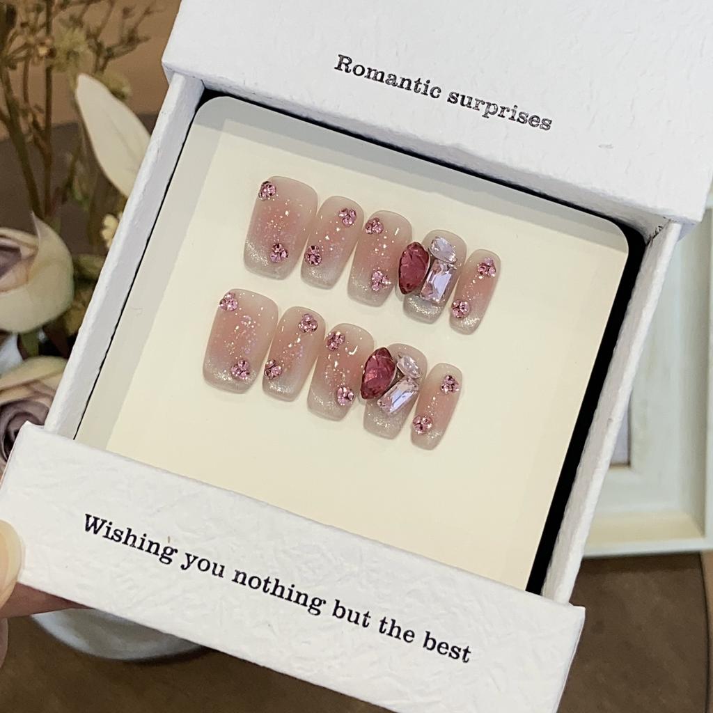 Pure Blush Peach Full of Stars and Stars Love Star Pink Cat Eyes Peach Shy High-end Wearable Nail Film