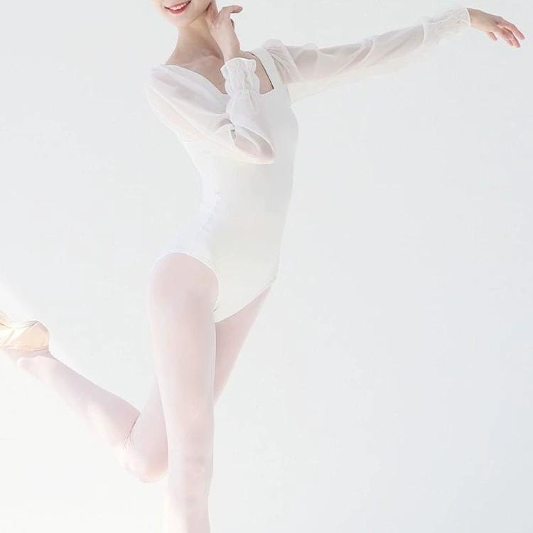 Ballet Dance Costume, Women's Summer Chinese Dance Jumpsuit, White Gymnastics Costume, Body Suit, Aerial Yoga Practice Suit, Body Suit
