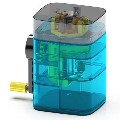 Ruční ořezávátko Automatické podávání tužky Ruční klikování Průhledná struktura Plast Kov Přenosné ořezávátko