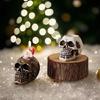 Crying Skull Candle Holder, 3D Resin Craft for Spooky Celebrations, 1.6 Inch Candle Compatibility