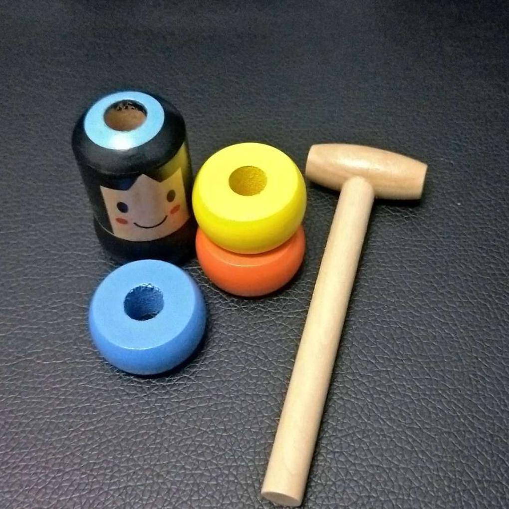 Small Wooden Man Unbreakable Wood Game Toy Gifts Home Office Desktop Ornament Decor