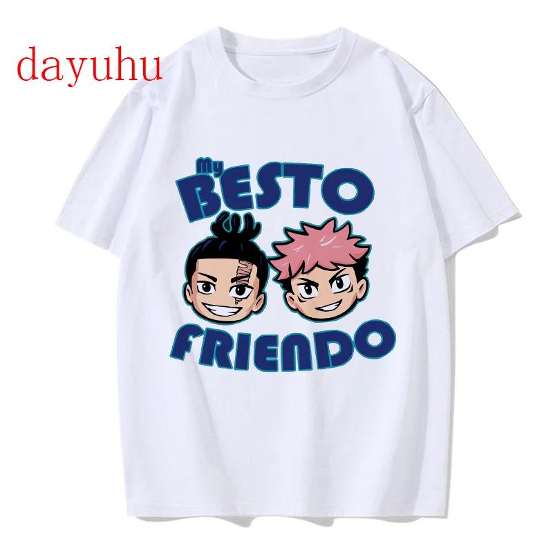 Unisex-T-Shirt Japanischer Anime Jujutsu Kaisen T-Shirt gojo satoru Oberteile Yuji Itadori Grafik-T-Shirts Cooles Unisex-T-Shirt 90er Unisex