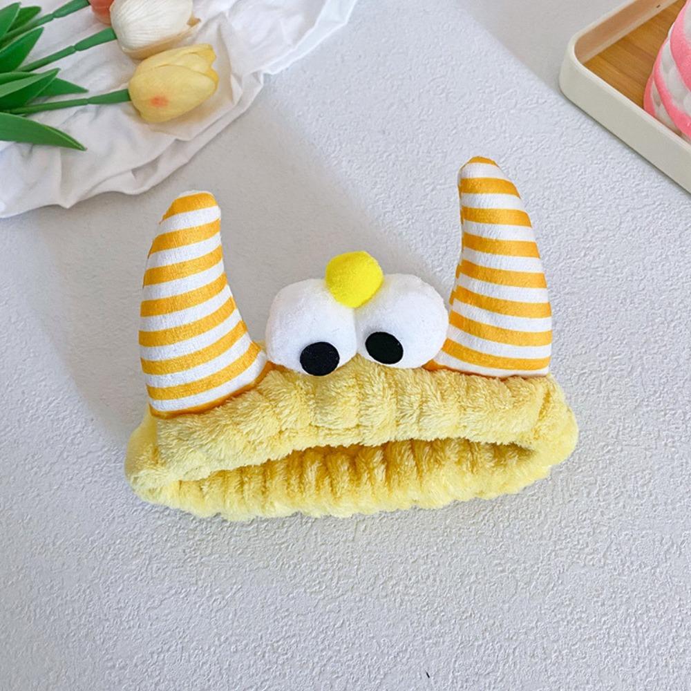 

Adjustable Band Eyes Hair Band Soft Travel Headband Cute Wash Face Headband Travel Use жовтий