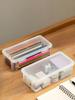 1/2/4Pack Transparent Pencil Organizer Box, Large Capacity Desk Storage for Art Supplies, Brushes Pens Markers, Simple Tool Case