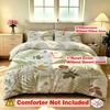 Duvet Cover Set 3Pcs Botanical Fern Leaf Print Soft Microfiber Bedding with Pillowcases Minimalist Bedroom Decor