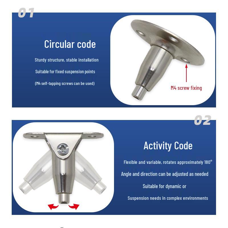 Adjustable Stainless Steel Ceiling Hanging Wire with Carabiner for Lights and Pictures