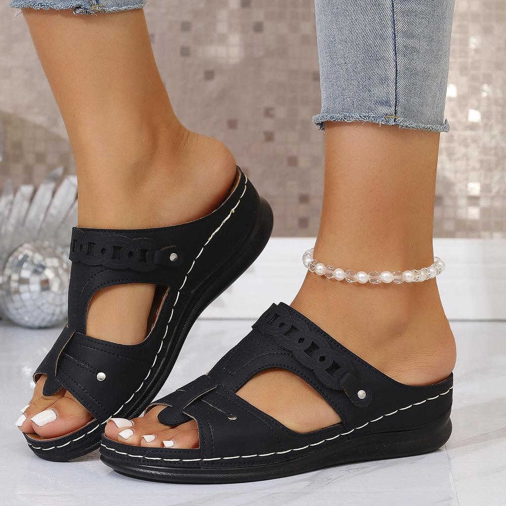 2025 summer new foreign trade large size women's platform wedge sandals rocking shoes European and American style light and comfortable